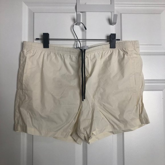 Solid & Striped Cream Bathing Suit Swim Trunks NWOT